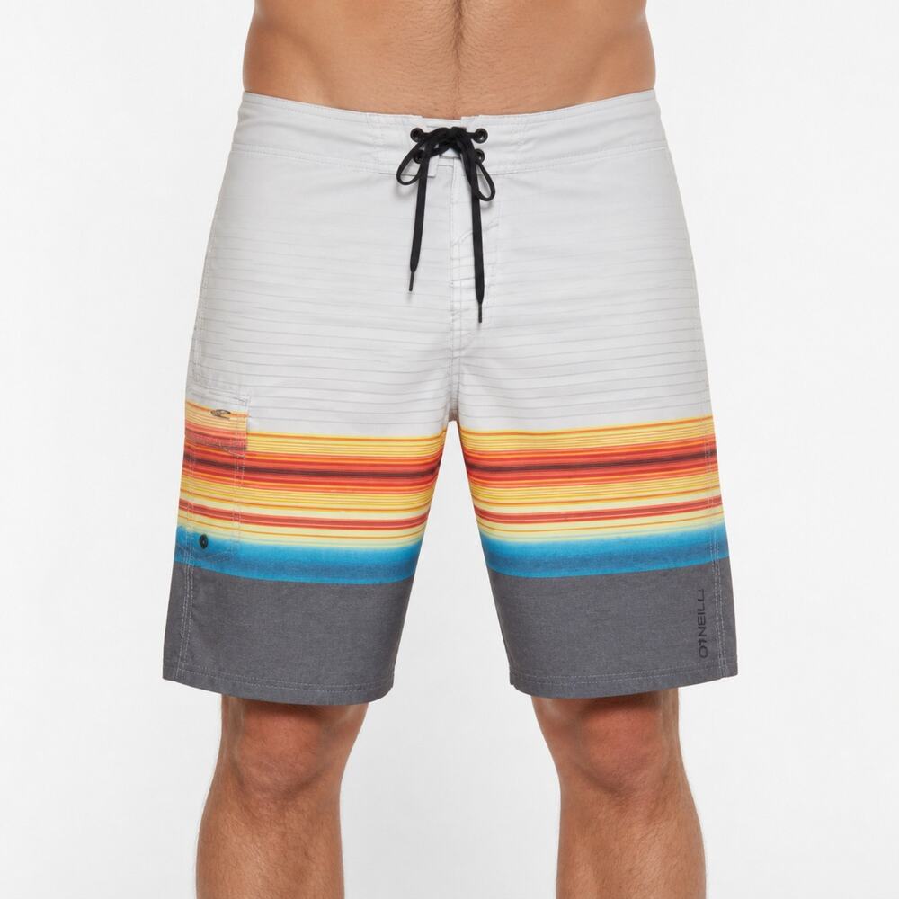 O'Neill Board Shorts Mens 33 Stripe Swim Trunks Surf Pocket Beach Swimwear